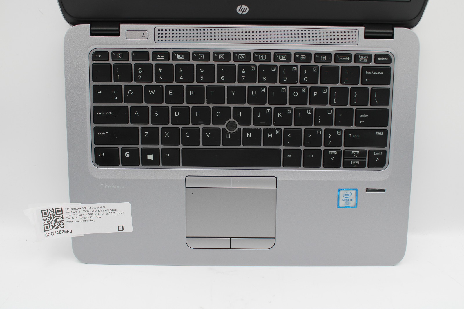 HP EliteBook 820 G3 i5-6300U @ 2.4 GHz 8GB RAM 256GB SSD No OS No Battery