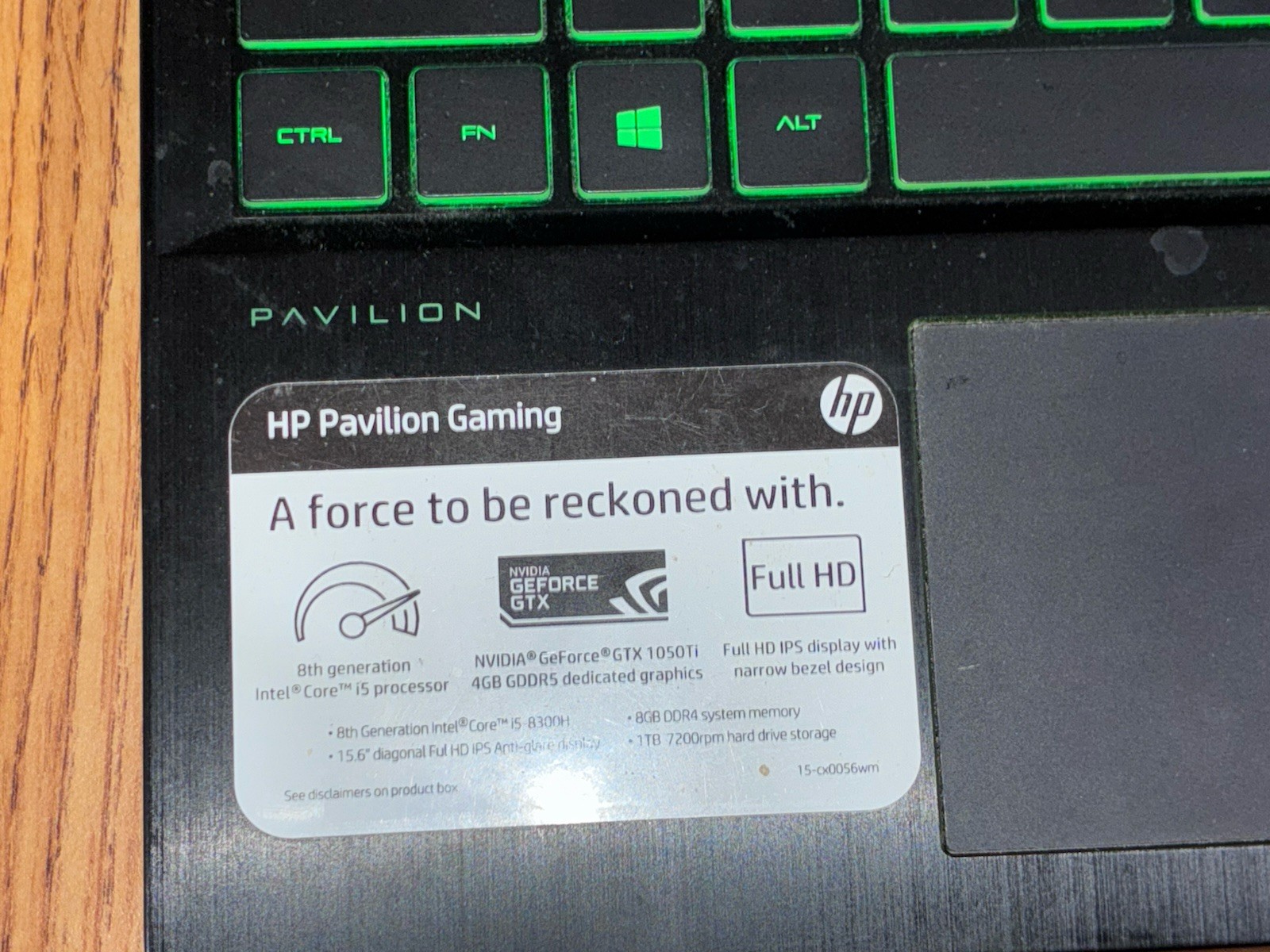 HP Pavilion Gaming 15 GTX 1050 Ti i5-8300H 8GB 1TB Works Needs Repair