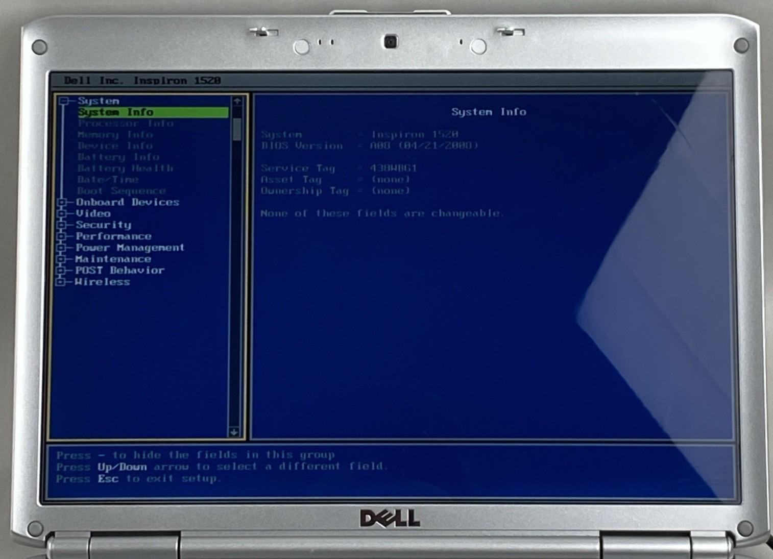 Dell Inspiron 1520 Intel Core 2 Duo 1.73GHz 2GB RAM 15.4″ No Battery No HDD/OS