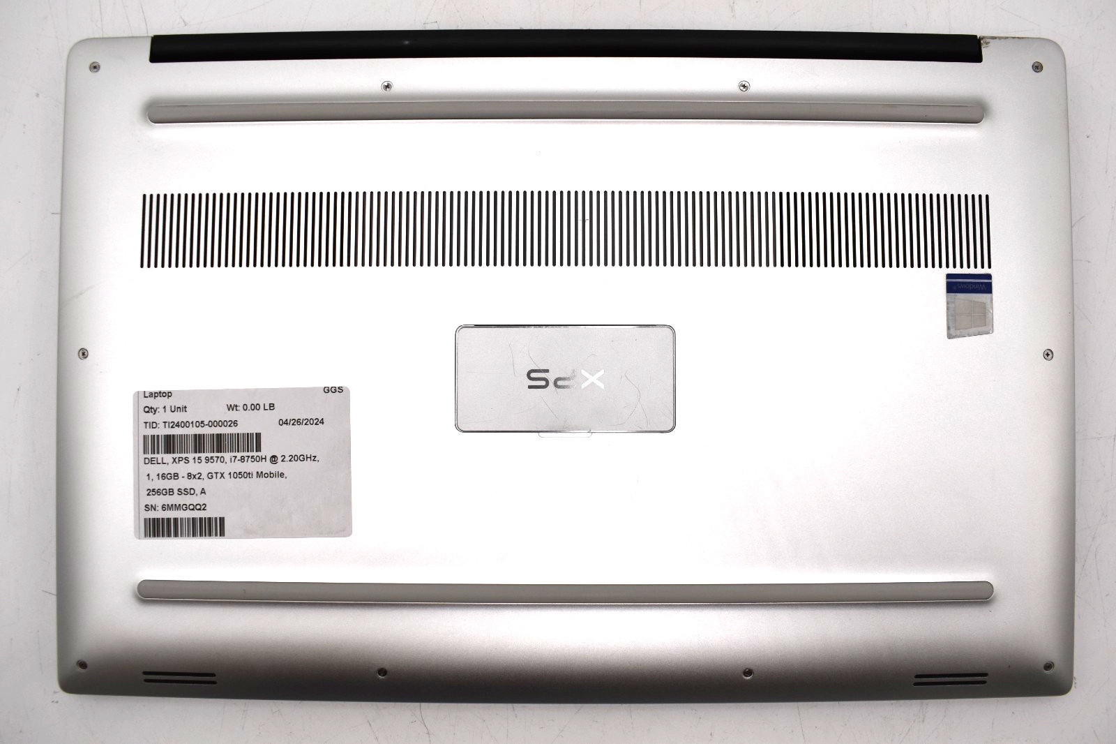 15.6″ Dell XPS 15 9570 Laptop i5-8300H 2.30GHz 8GB DDR4 RAM 256GB SSD Win 11 Pro