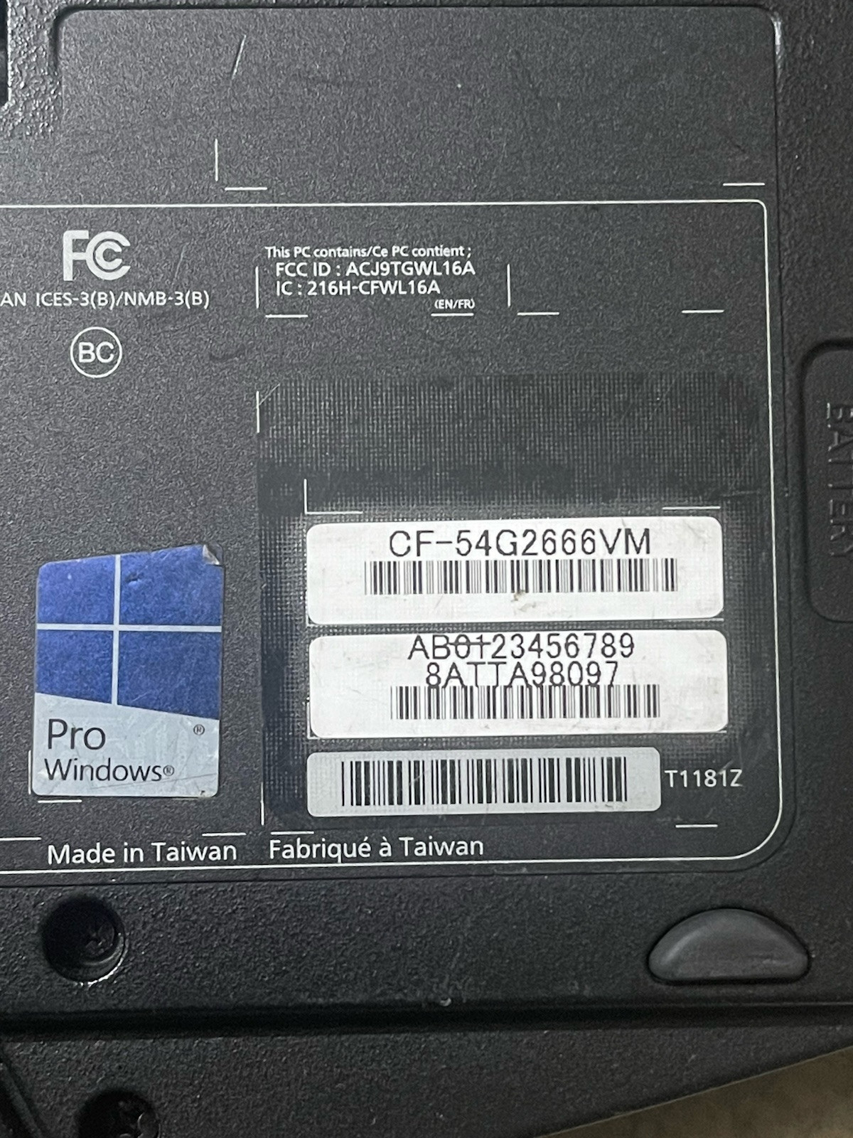 Panasonic Toughbook CF-54 MK3 i5 7300U Touch 16/256GB SSD 4G 1380 Hrs