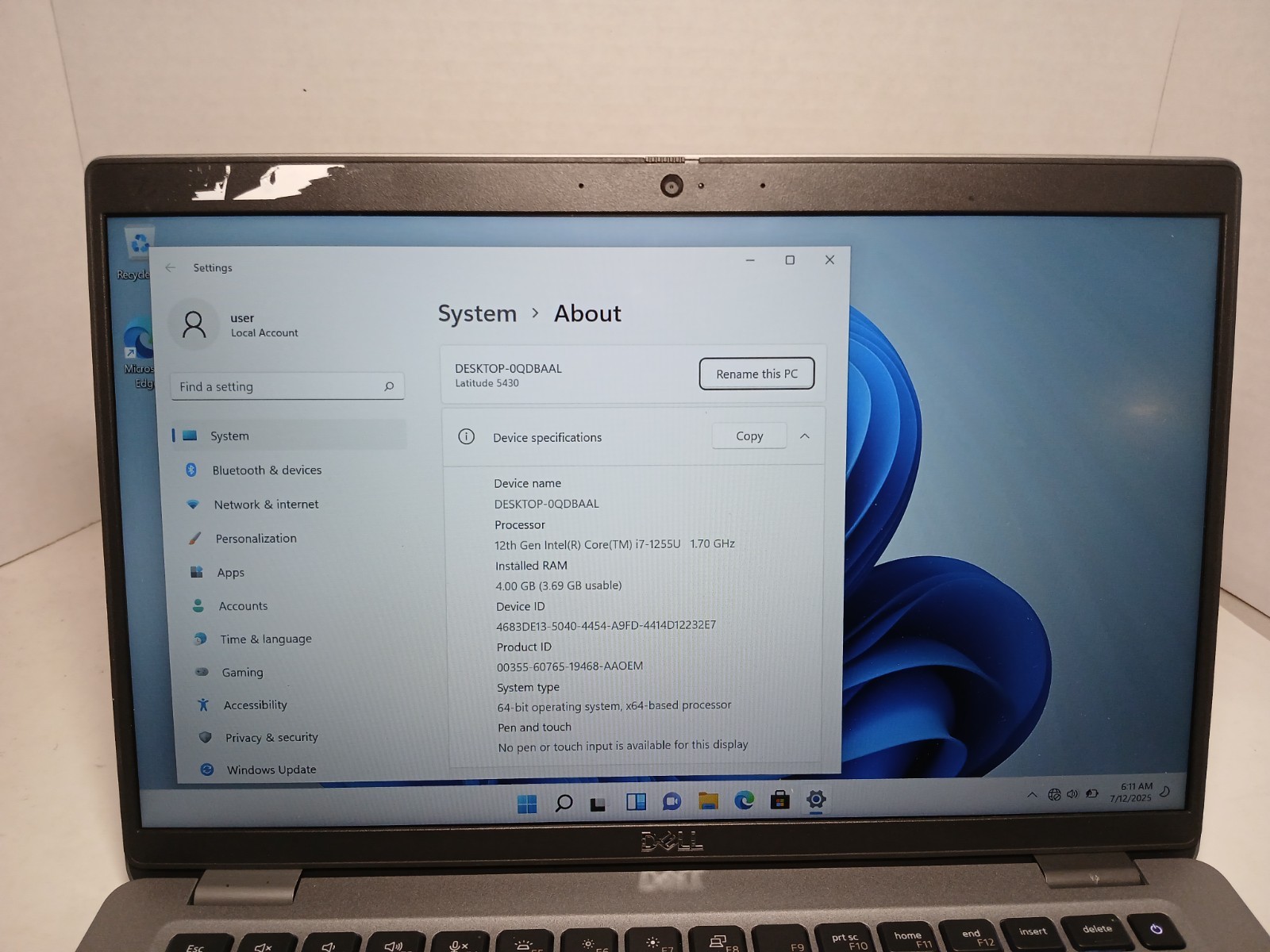 Dell Latitude E5570 15.6″ Laptop i5-6200U 4GB RAM 256GB SSD WIN11 #97