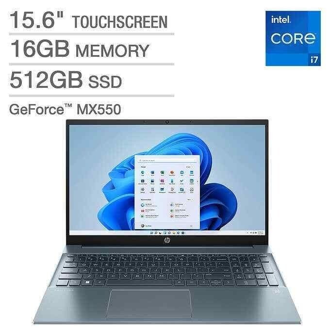 HP 15.6″ Touch i7-1255U 16GB RAM 512GB SSD Backlit kb GeForce MX550 Win11