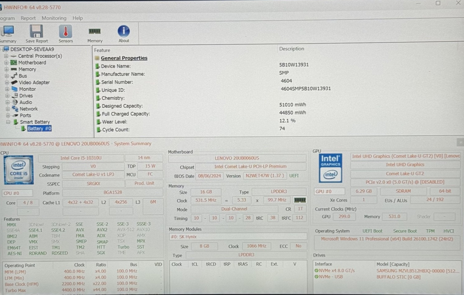 Lenovo ThinkPad X1 Yoga Gen 5 14″ TS i5-10310U 1.7GHz 16GB RAM 512GB SSD W11P #1