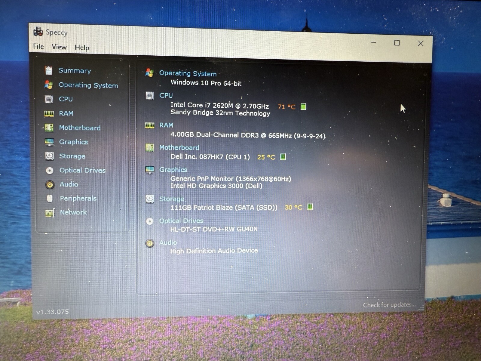 Dell Latitude E6320 13.3″, Core i7-2620M, 2.7GHz, 4GB, No Drive, Dock, W10 Pro