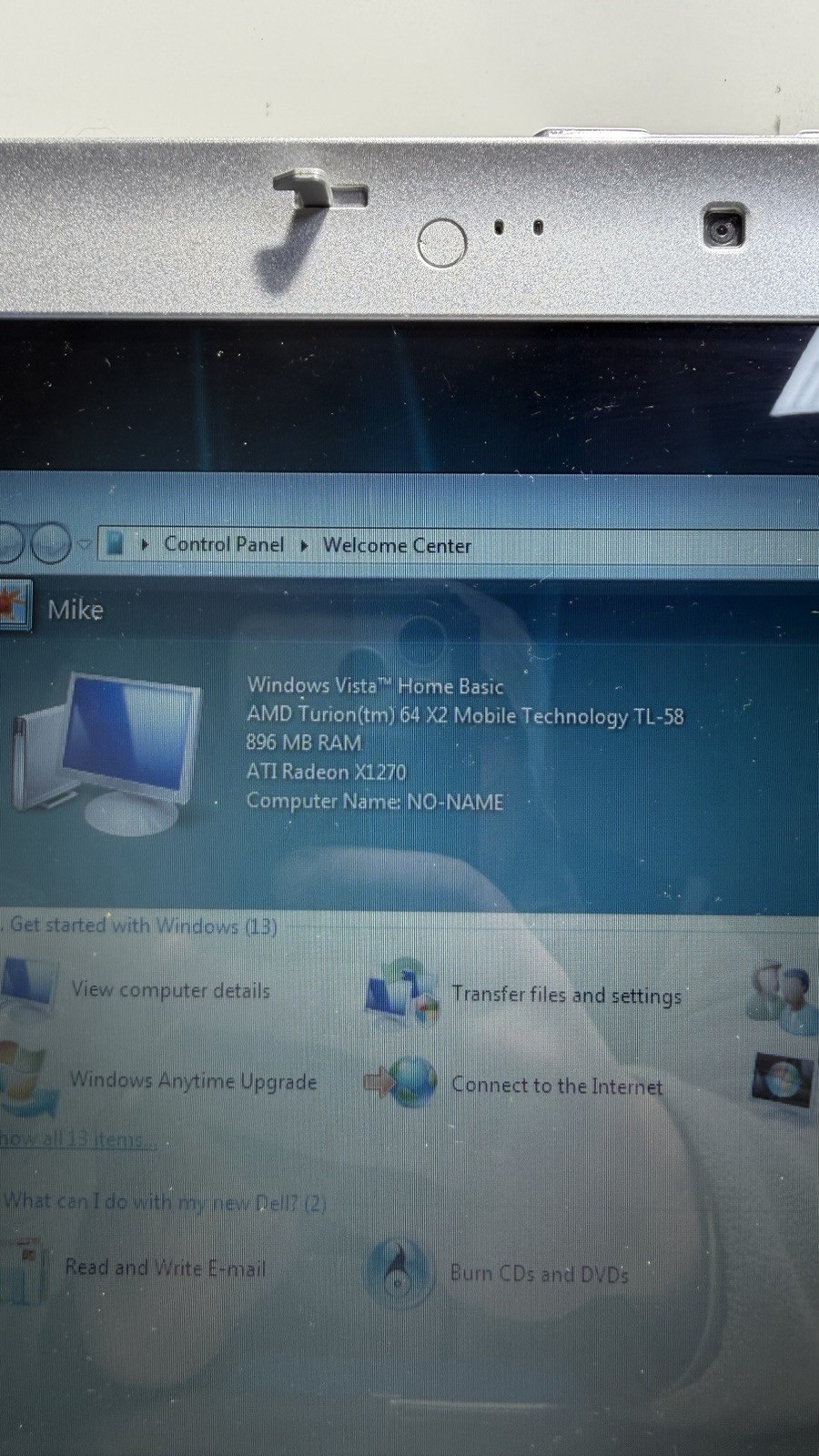 Dell Inspiron 1521 Laptop AMD TL-58 1.9GHz 136GB ATI X1270 Vista Parts Read