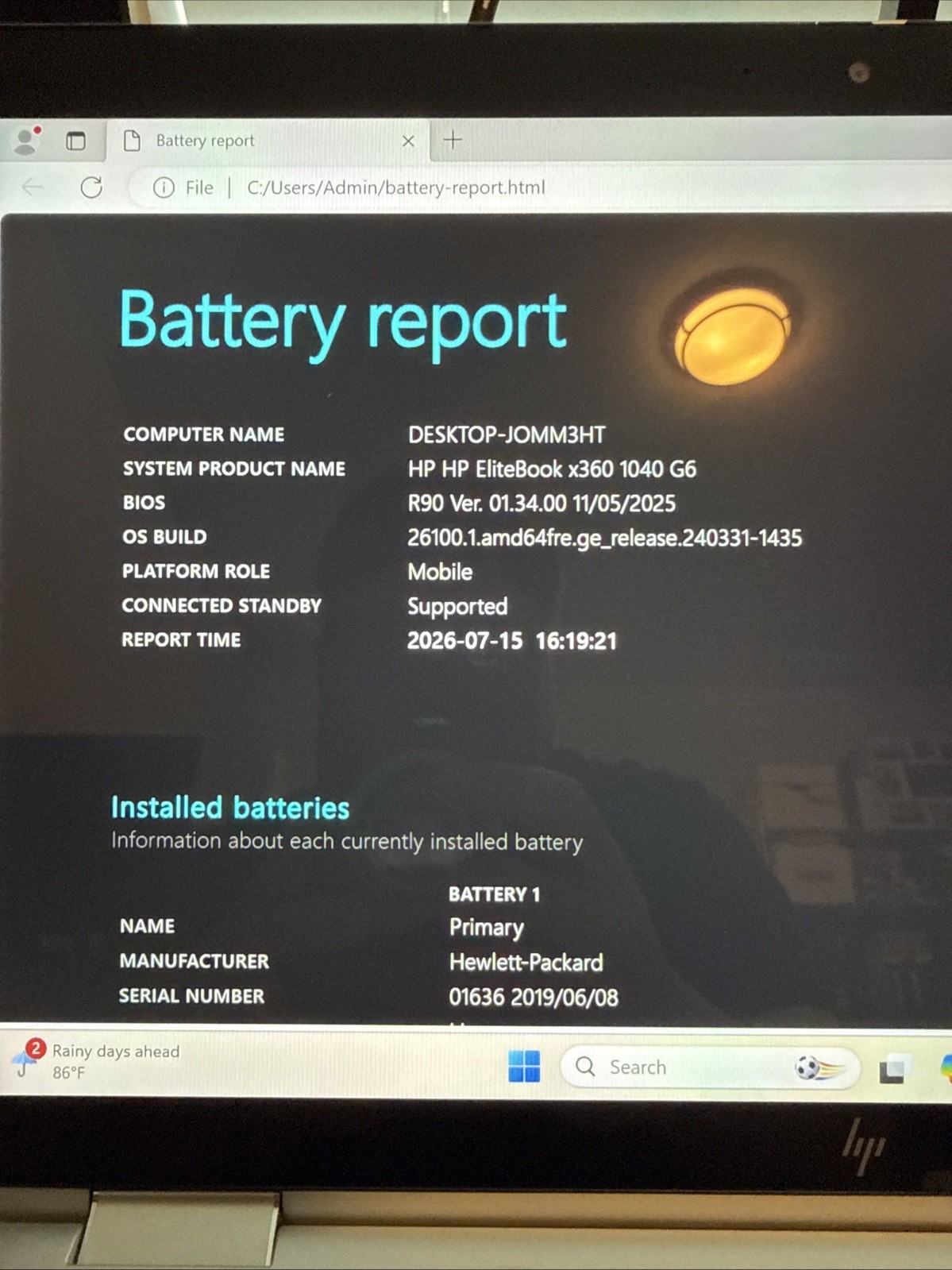 HP EliteBook x360 1040 G6 (Intel Core i5 8th Gen @ 1.60GHz, 8GB RAM, 256GB SSD)