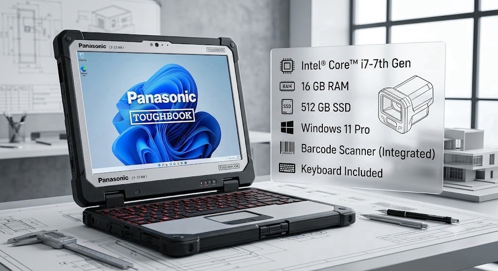 Panasonic Toughbook CF-33 MK1 i7-7600U 16GB 512GB SSD Touch 2 Batt, A Grade