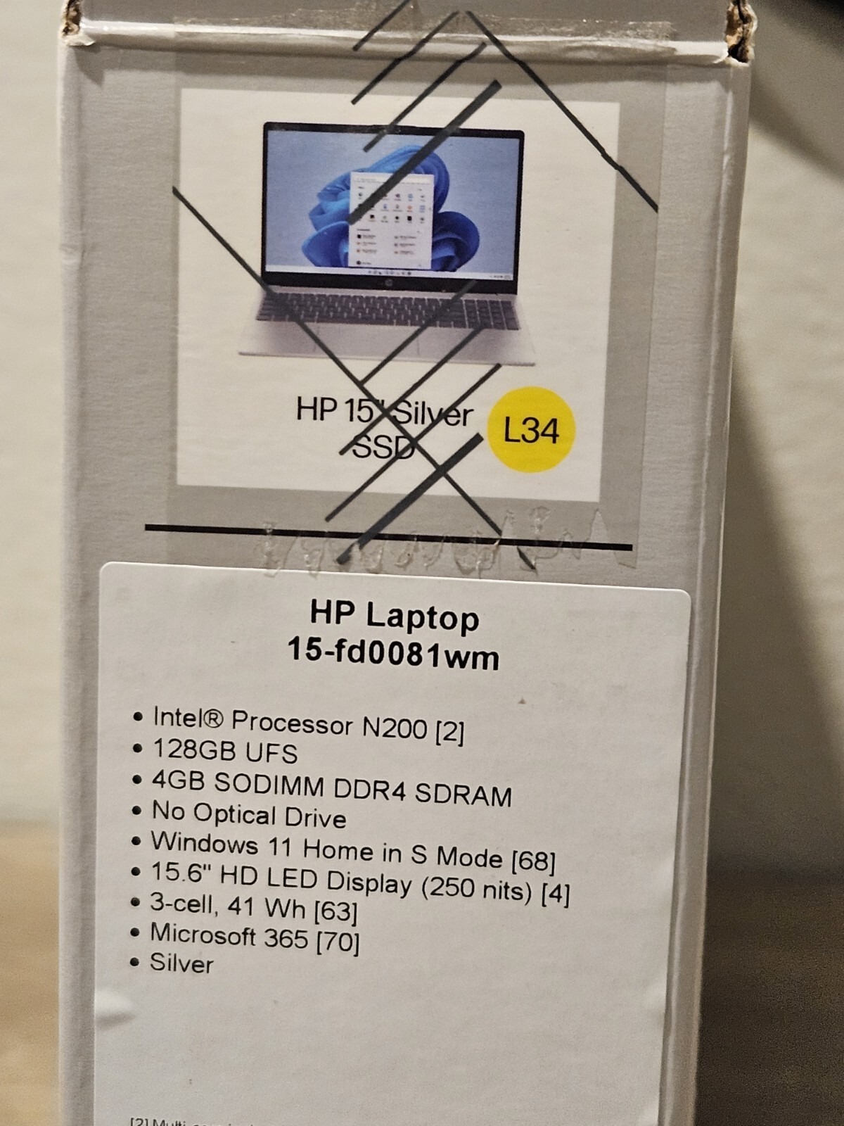 HP 15.6 Laptop 15-fd0081wm Intel Processor N200, 4GB RAM, 128GB UFS, SILVER,…