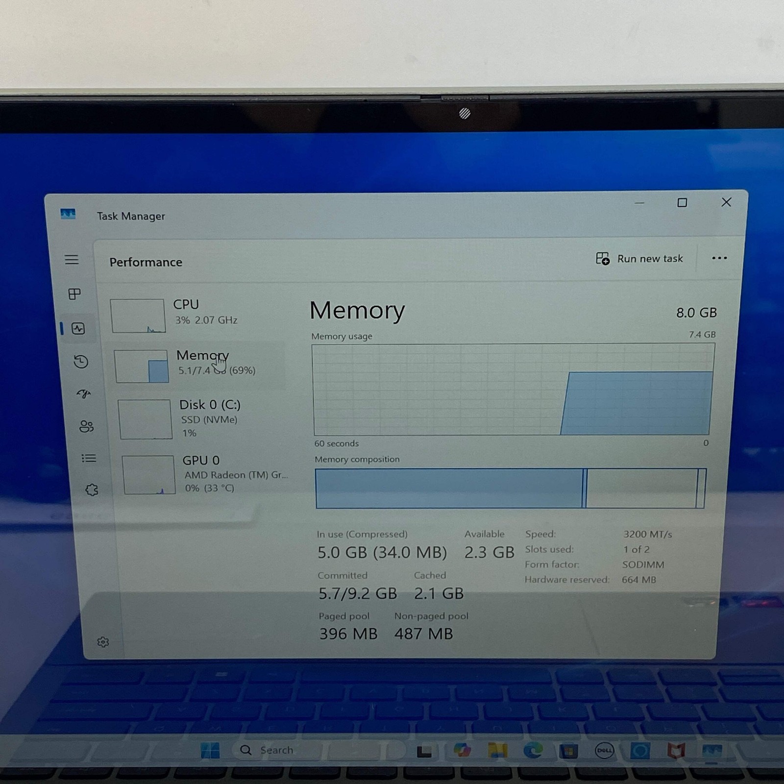 Dell Inspiron 7425 14″ Ryzen 5 5625U 2.3GHz 8GB RAM 512GB SSD