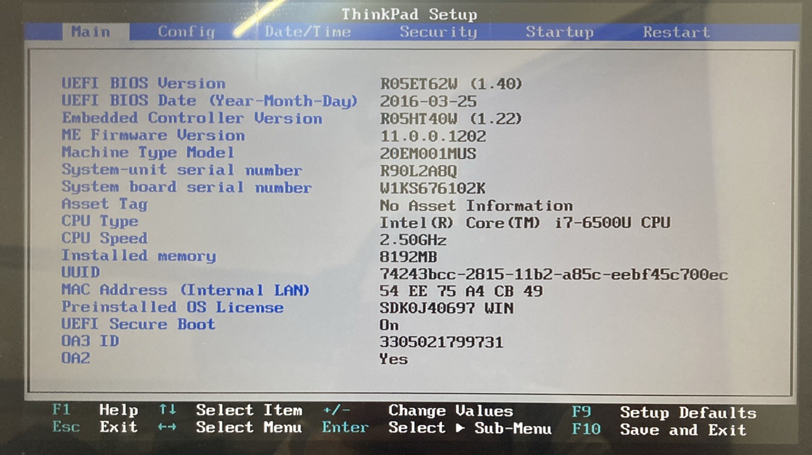 Lenovo Thinkpad Yoga 460 Intel i7-6500U 8GB RAM No OS/HDD Boot to BIOS