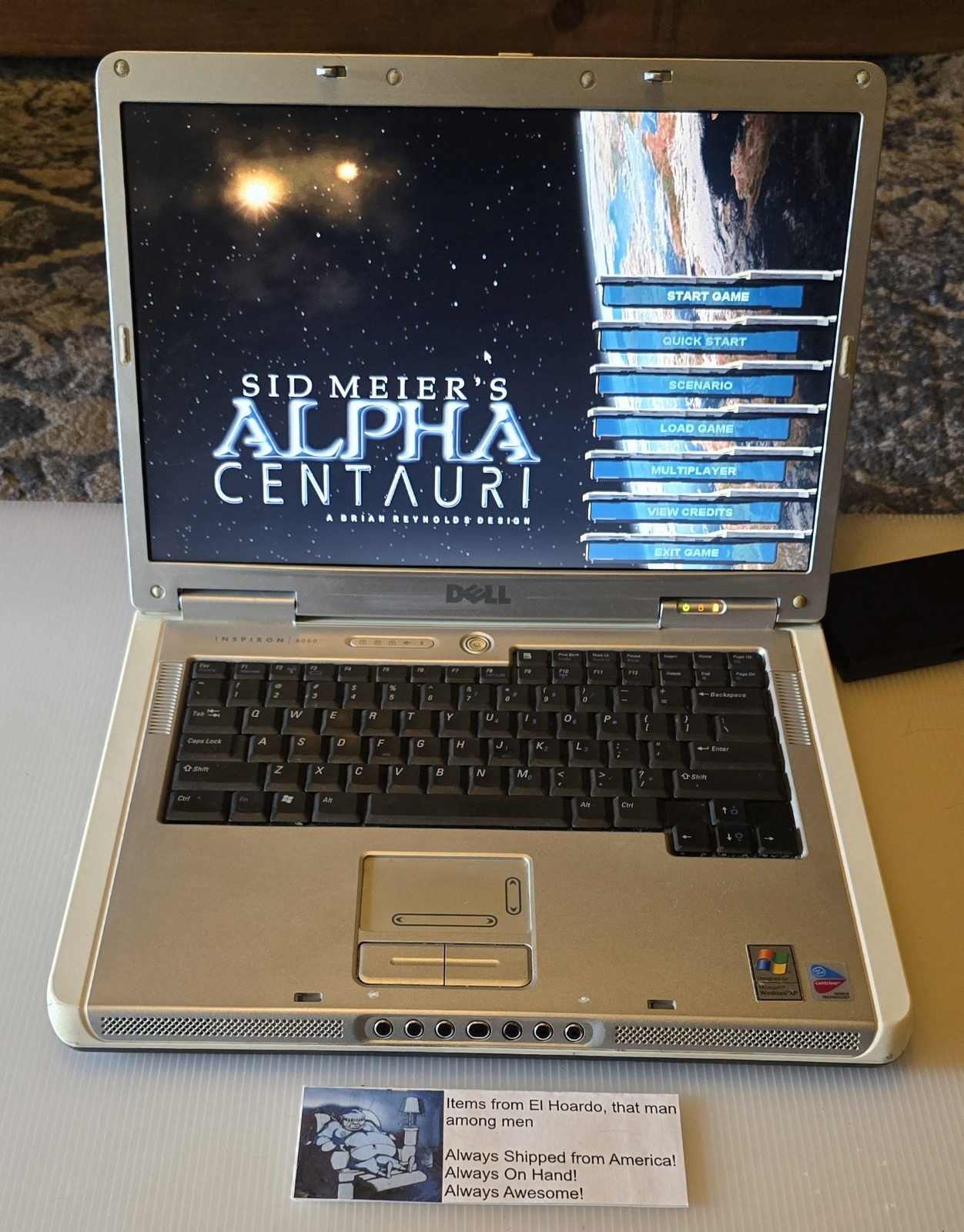 Dell inspiron 6000 laptop 1GB Ram 40GB HDD 1.6 Ghz Pentium M DVD Rom Windows XP