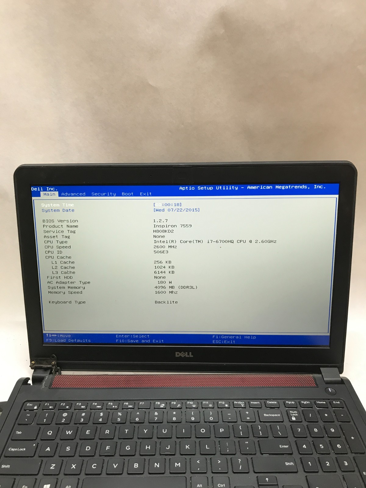 Dell Inspiron 15-7559 15″ Intel Core i7 NO RAM NO HDD/OS For Parts READ DESC -DW