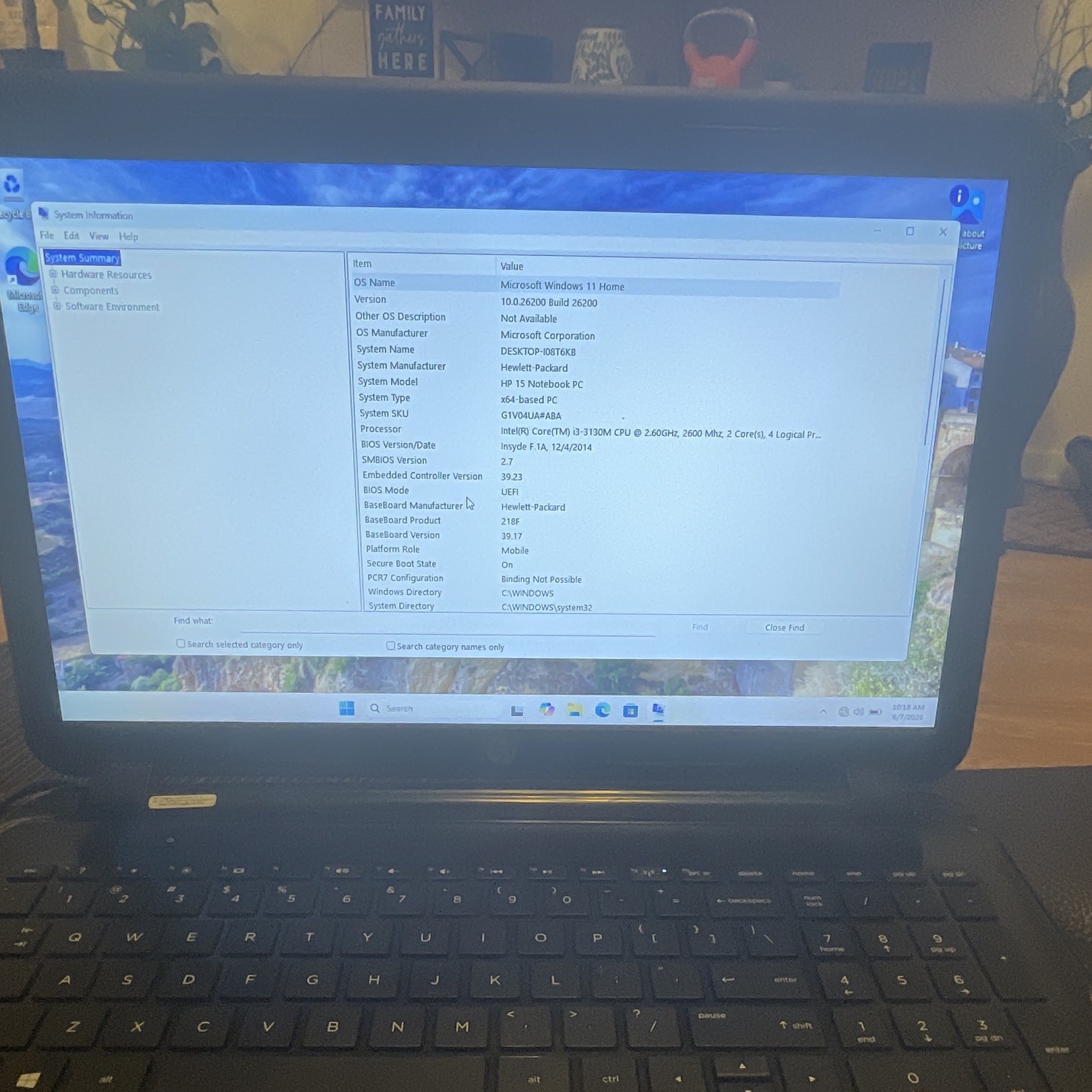 HP 15 Notebook PC 15″ i3 2.60GHz 8GB 750GB HDD Win11 Home Black