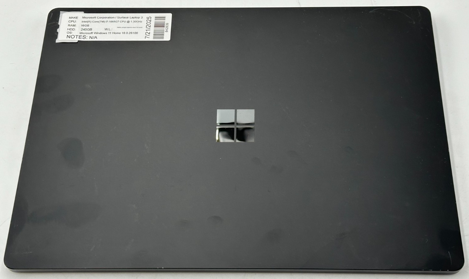 MICROSOFT SURFACE LAPTOP 3 CORE i7-1065g7 @ 1.30Ghz 16GB RAM 245GB SSD (lp580)