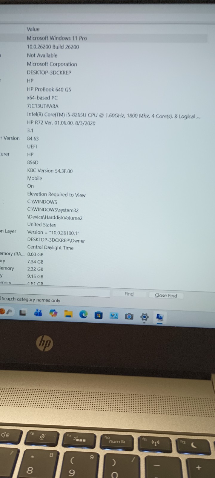 631202 ProBook 640 G5 w/charger.i5-8265U.8GB.128GB M.2.14″FHD.W11.Nice!!