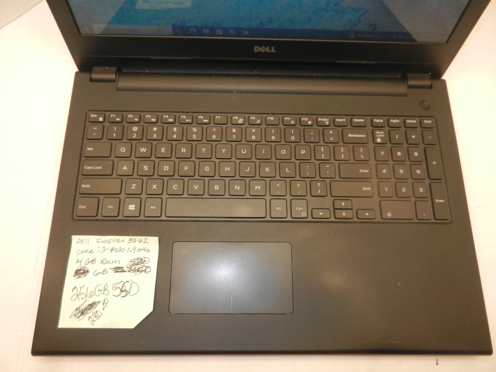 DELL INSPIRON 3542 15.6″ CORE i3-4030@1.9GHz 4GB RAM 256GB SSD WINDOWS 10