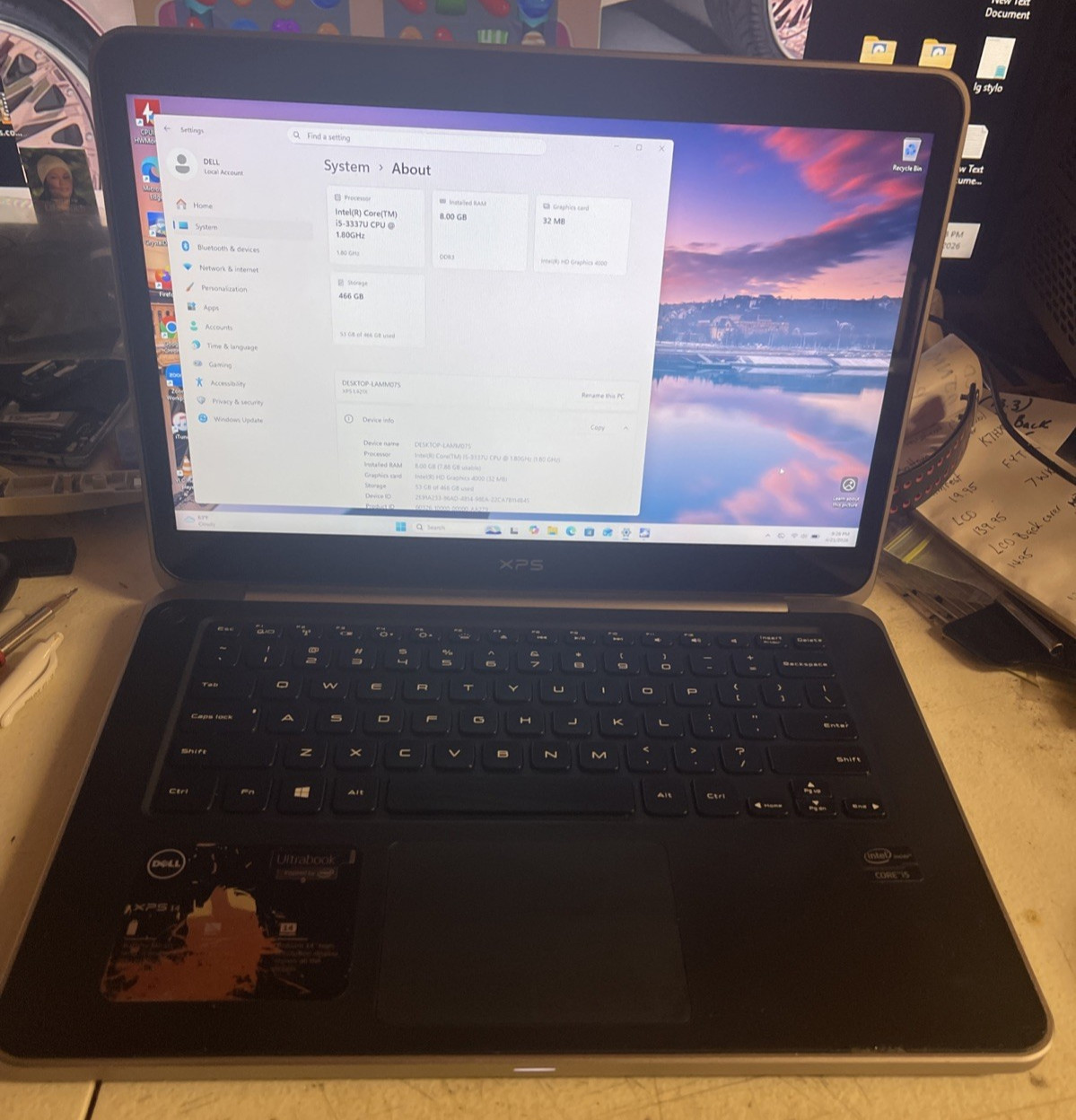 Dell XPS L421X i5-3317U 8GB 500GB HDD Intel Integrated WIN 11