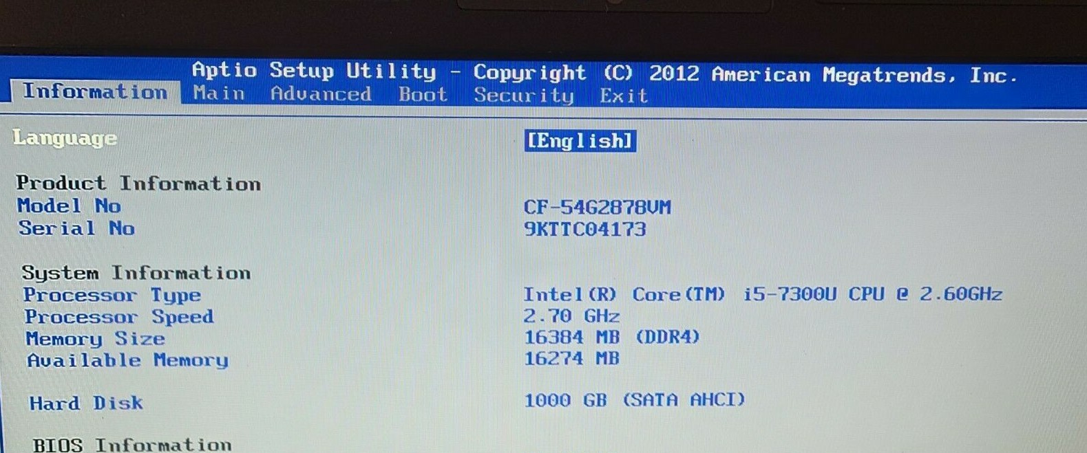 Panasonic Toughbook CF-54G mk3 Core i5-7300 16GB Brand New 1TB SSD Webcam Win 10