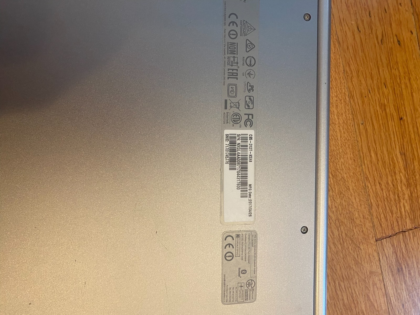 acer laptop chromebook N16Q10 cb5-312T 1
