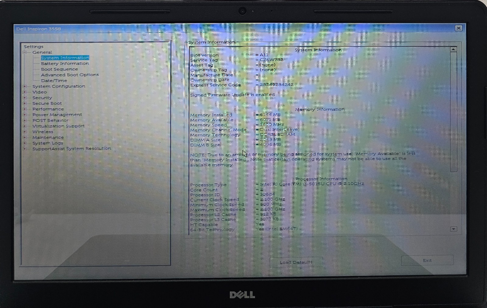 Dell Inspiron 15 3558 15.6″ Laptop Intel Core i3-5015U 6GB Ram NO HD/OS (FL)