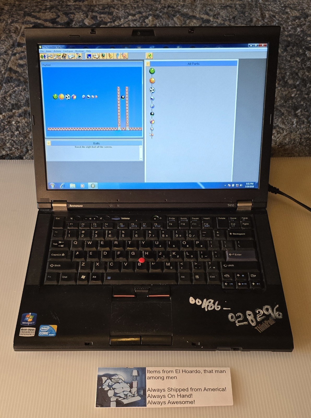Lenovo ThinkPad T410 14″ Laptop, i5-M520/6GB RAM/500GB HDD/Windows 7 Pro