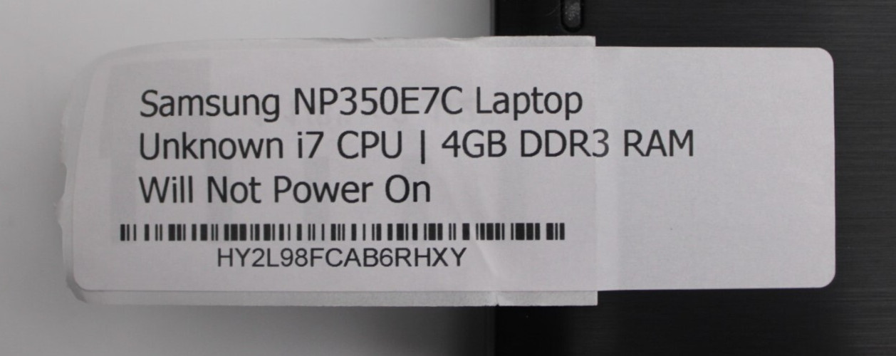 Samsung NP350E7C i7 Series 4GB DDR3 RAM NO OS/NO SSD *Parts/Repair*READ*