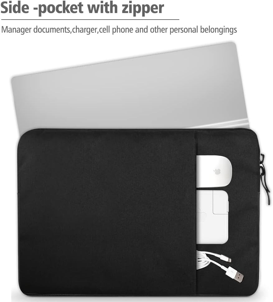16.1-inch Polyester Laptop Sleeve Protective Case Vertical Style with Pocket Zip