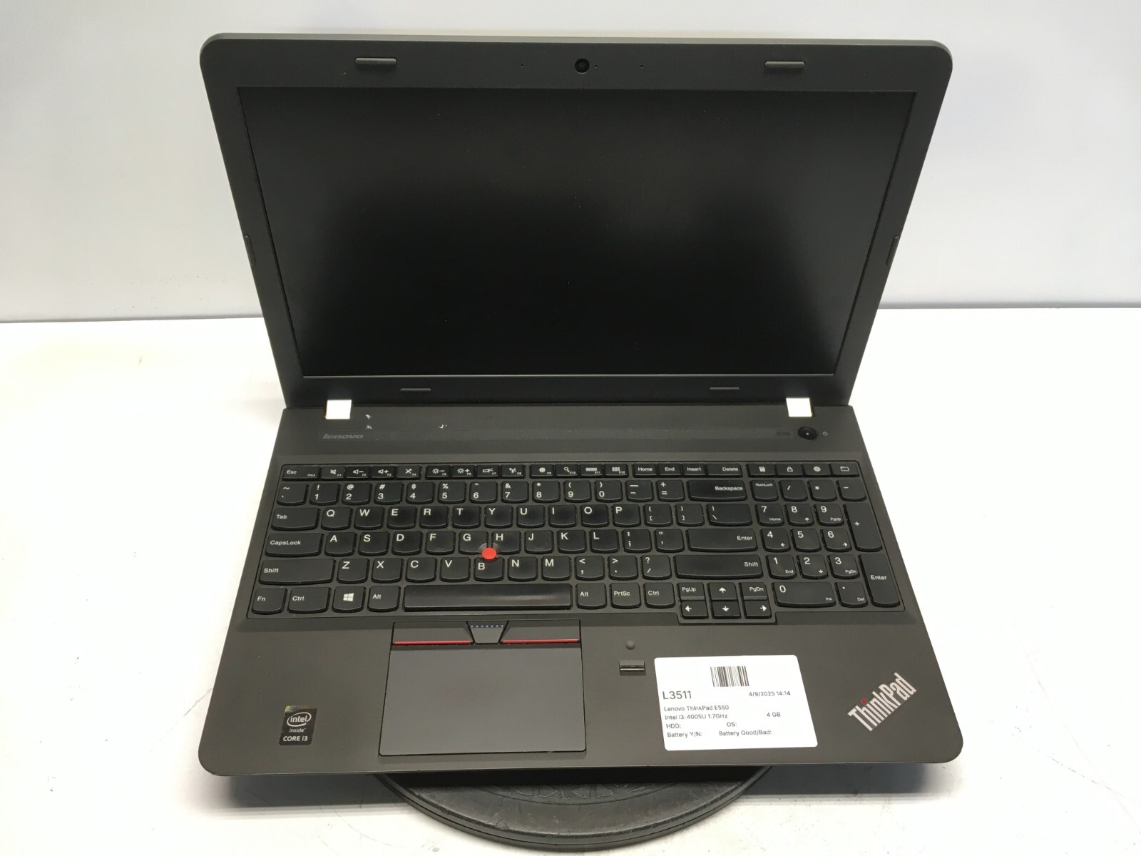 Lenovo ThinkPad E550 Intel i3-4005U 1.7GHz 4 GB NO HDD