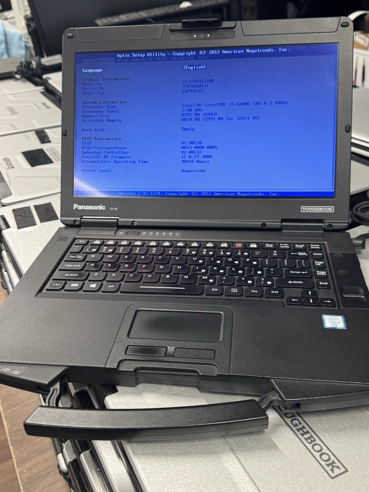 Panasonic ThoughBook CF-54, Core i5 6th Gen, 8gb Ram, boot To Bios Grade A…