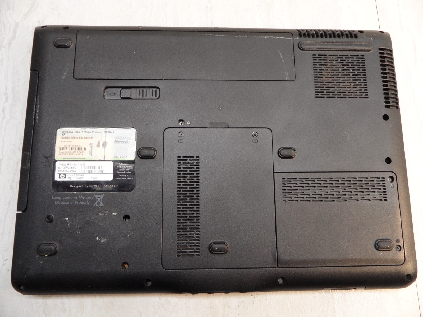 Hp Pavillion Dv6000 Dv6604Cl Parts Laptop 1.46Ghz No HD Booted To Win 446477-001