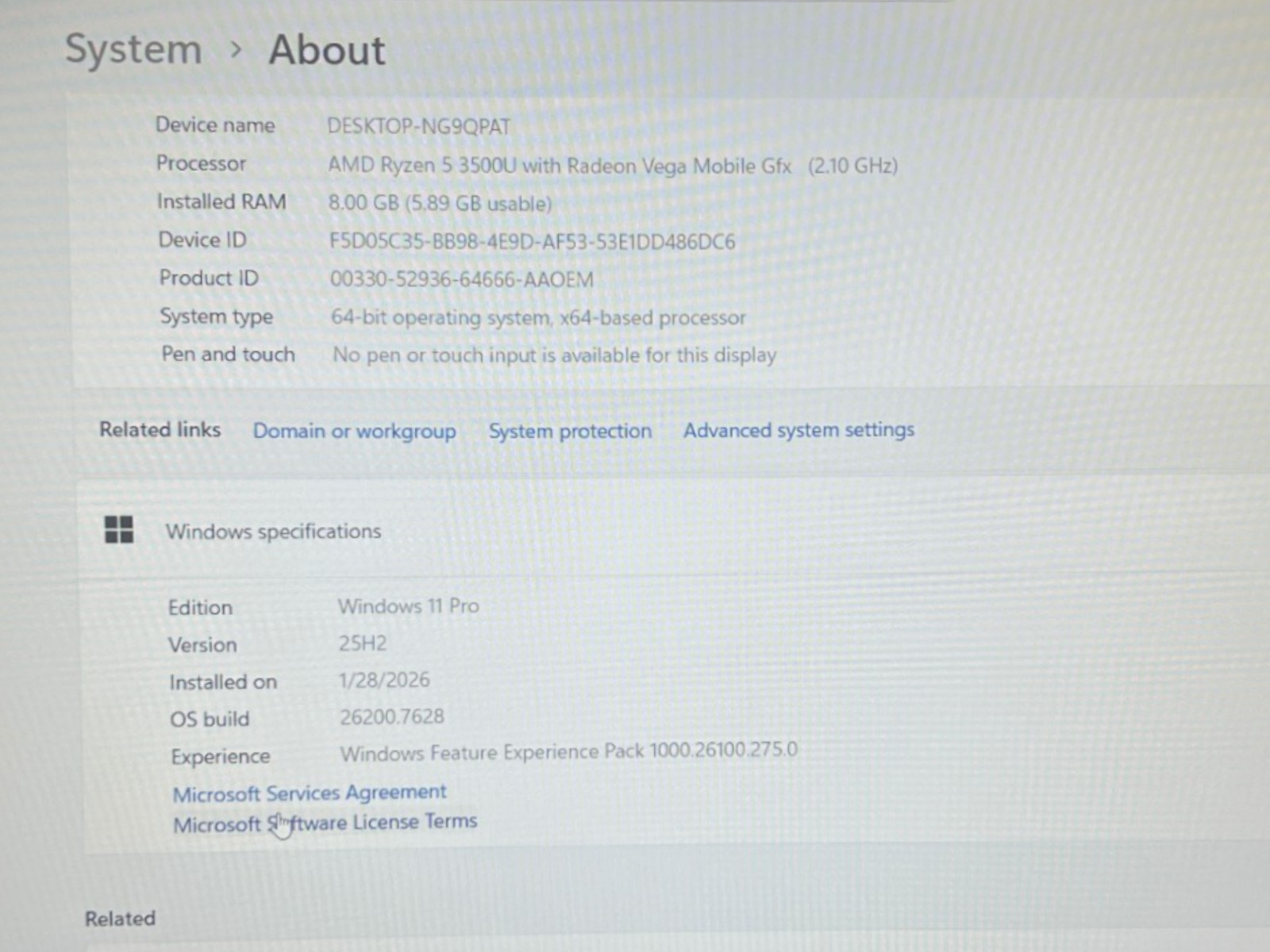 Lenovo ThinkPad E595 15.6″ AMD Ryzen 5 3500U 8GB DDR4 256GB SSD Windows 11 Pro
