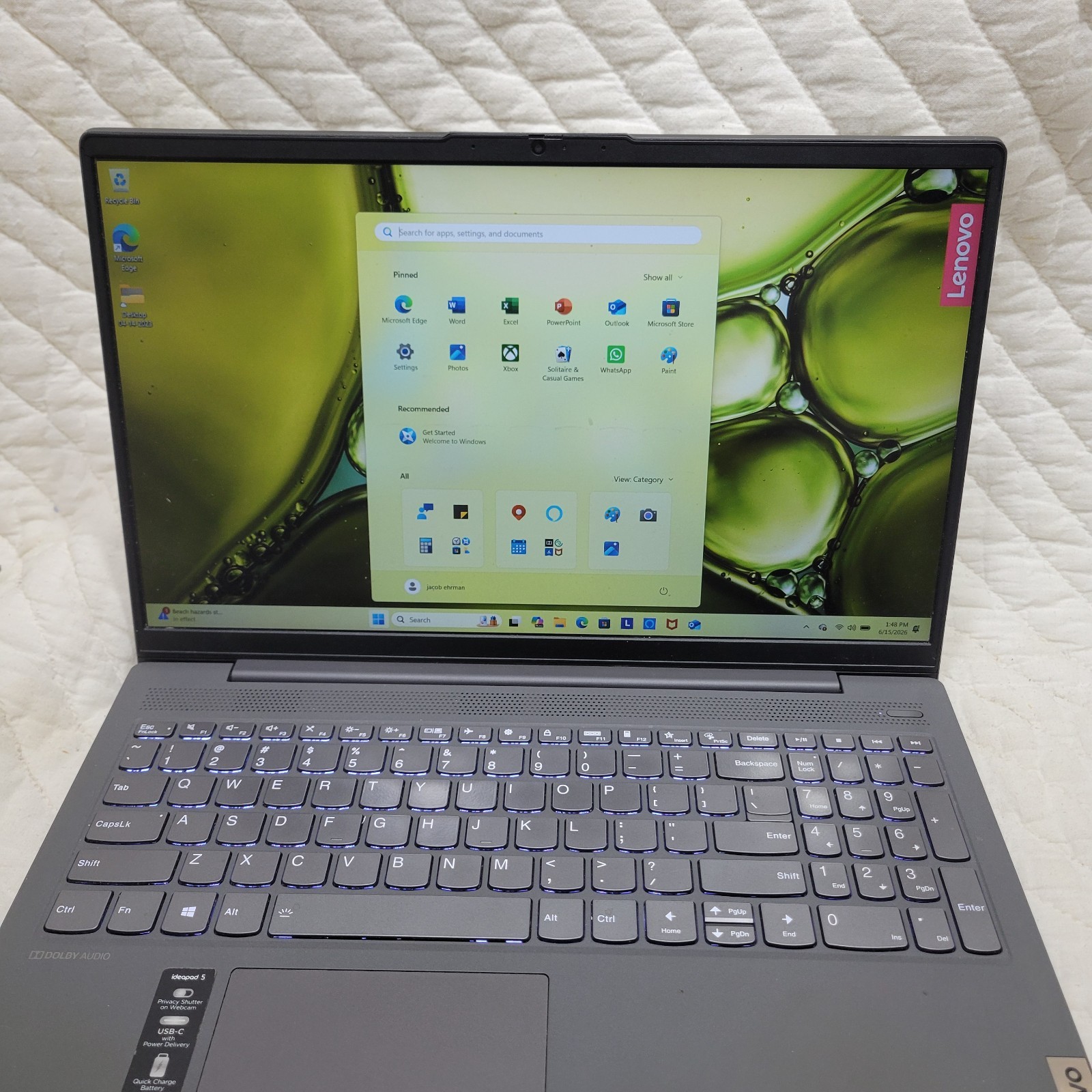 Lenovo IdeaPad 3 15ITL6 15.6″ i5-1135G7 2.4GHz 8GB RAM 512GB SSD With AC Win 11