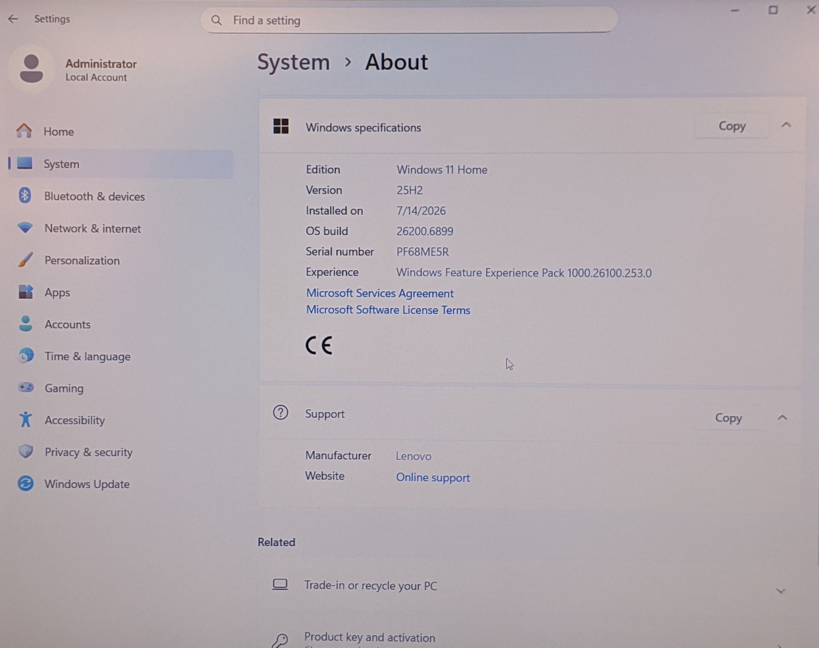 Lenovo IdeaPad Slim 3 15AMN8 15.6″ FHD Ryzen 5 40 8GB 256GB SSD W11H Radeon 610M