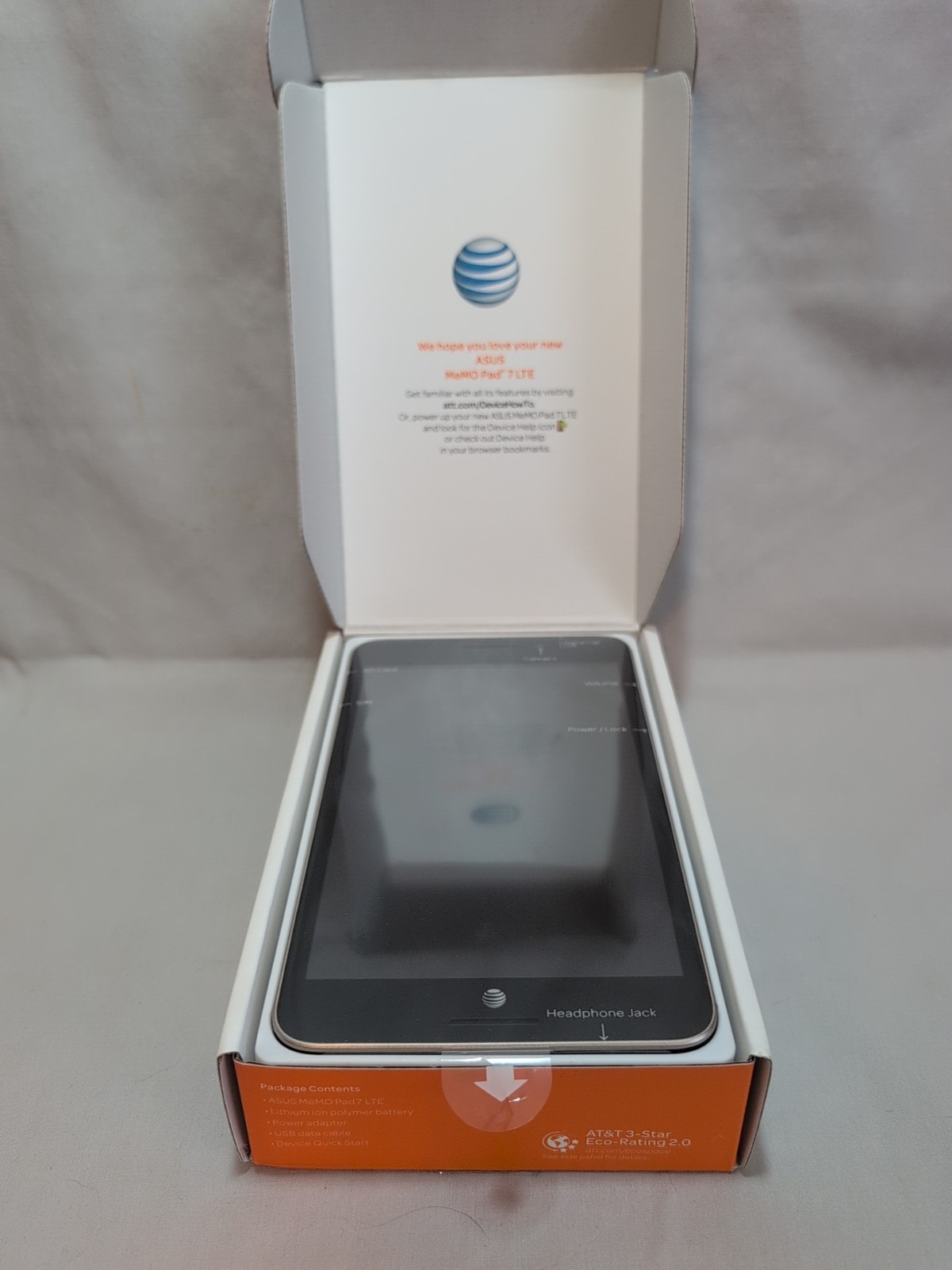 Asus Memo Pad 7 LTE W/ Power Adapter, USB Cable, & Device Quick Start NEW SEALED