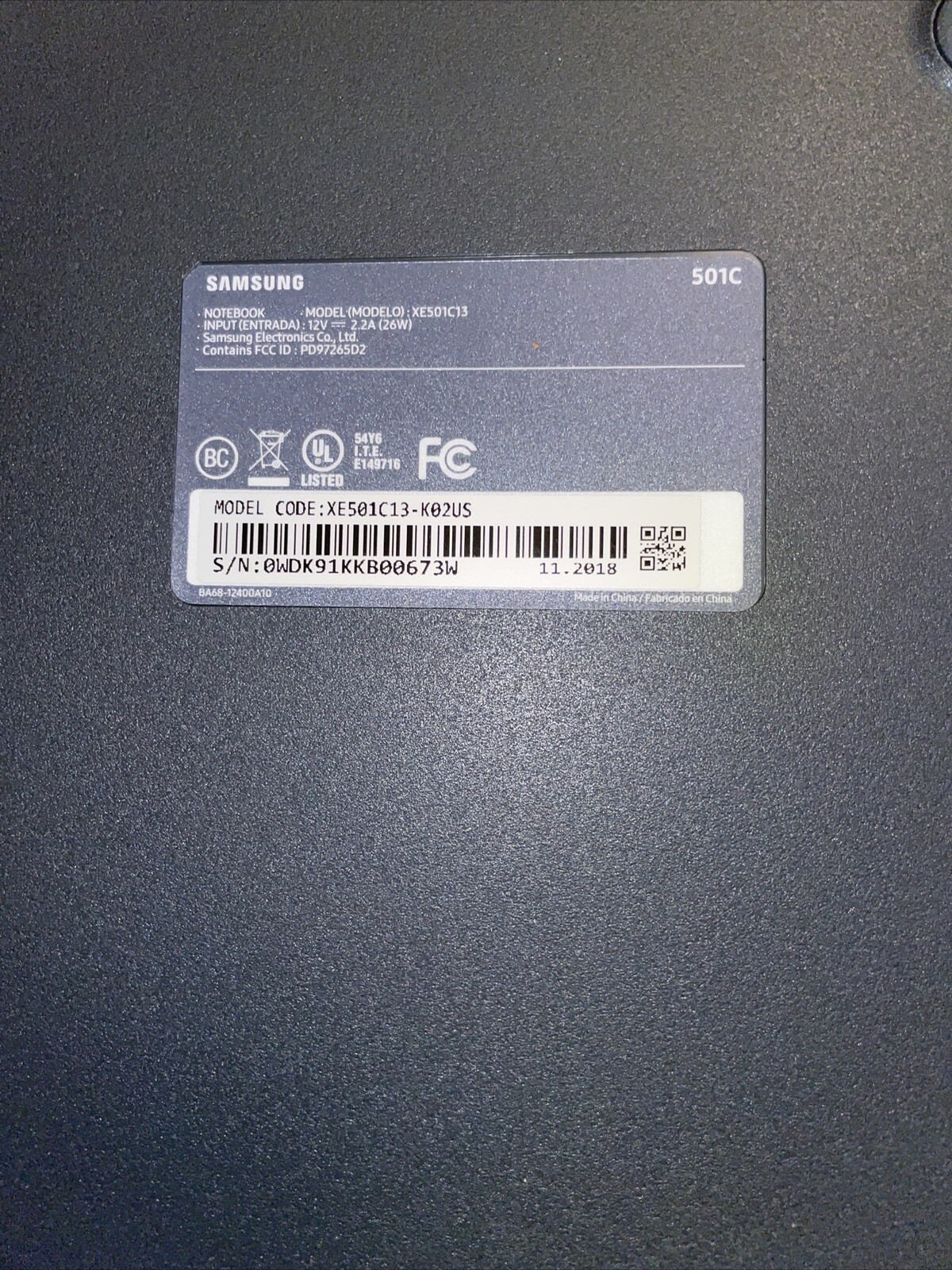 SAMSUNG CHROMEBOOK 3 XE501C13-K02US 11.6″ INTEL CELERON 4GB RAM / 32GB SSD