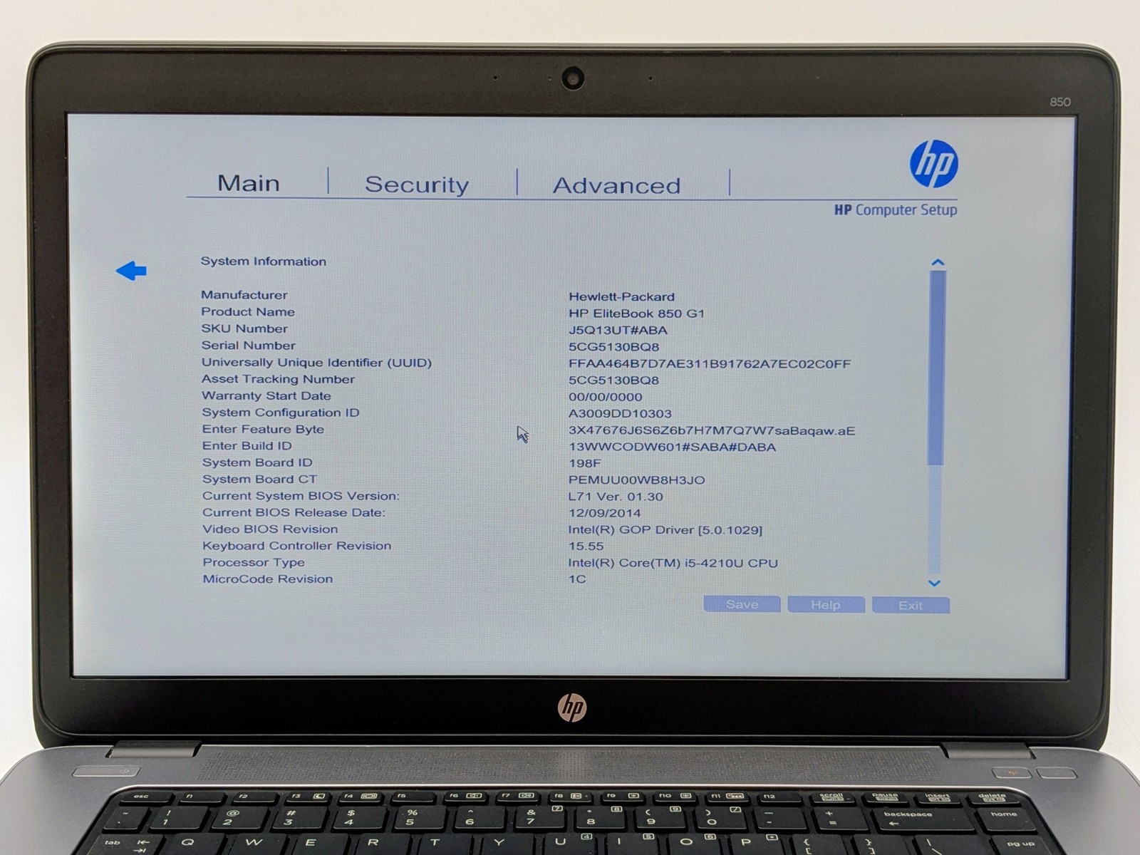 HP EliteBook 850 G1 15″ HD I5-4210U 1TB SSD 8GB W10P Webcam Backlit Warranty