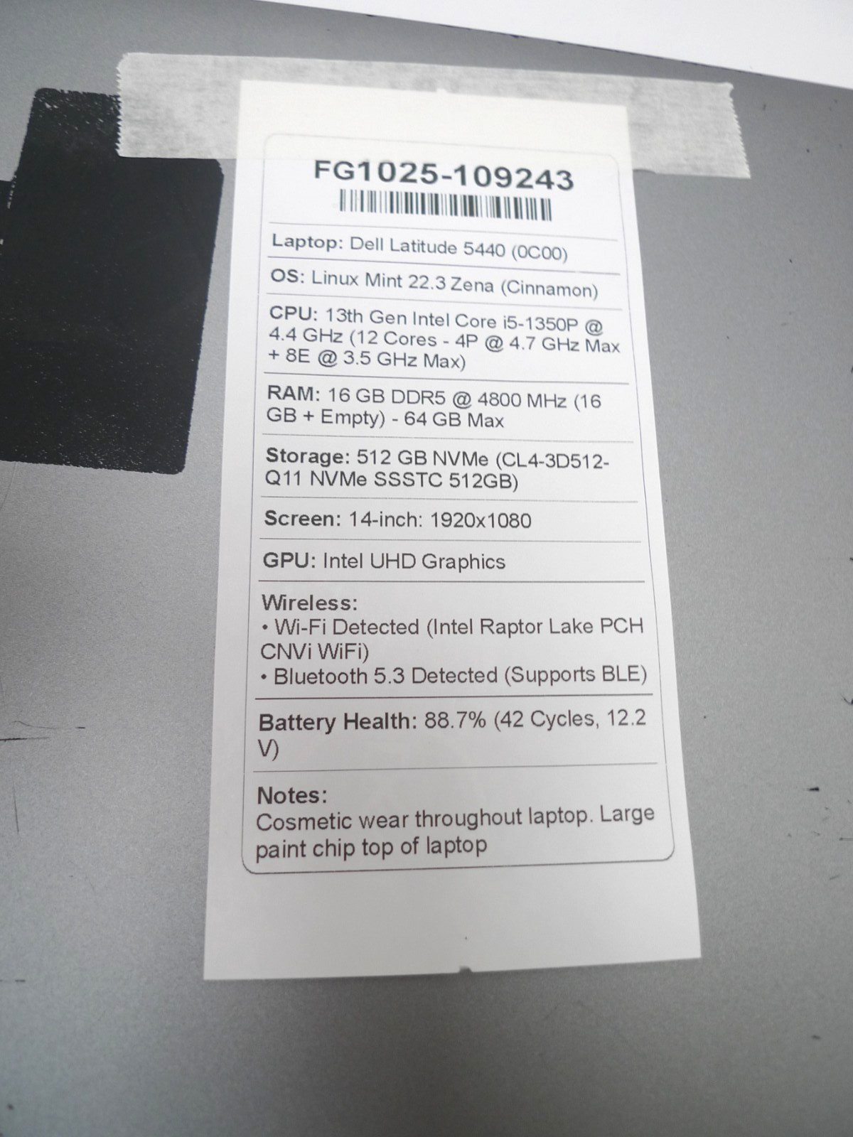 Dell Latitude 5440 | i5-1350P | 16GB RAM | 512GB NVMe | Linux | No Cord | Wear