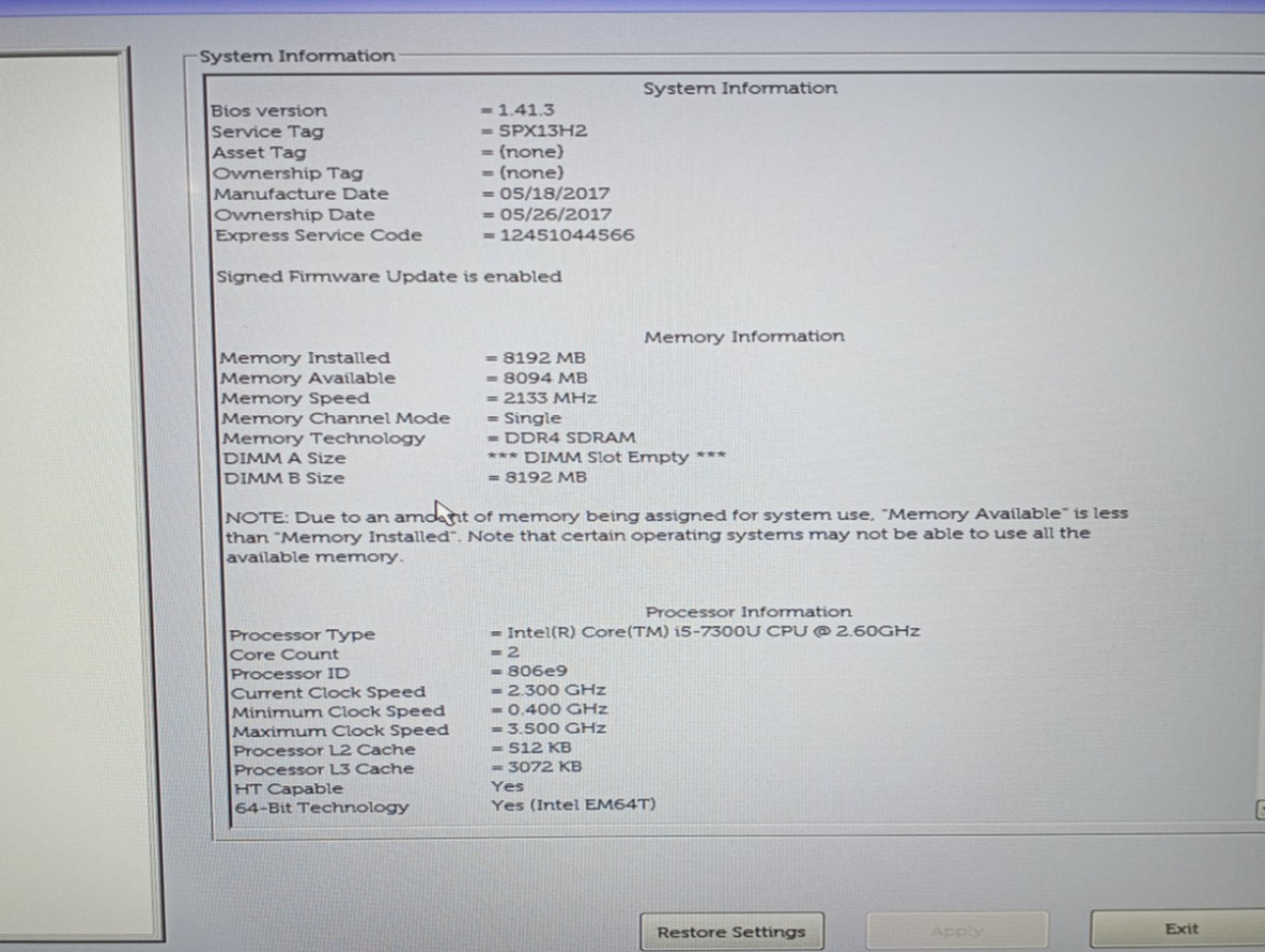 Dell Latitude 7480 14″FHD i5-7300u@2.60GHz 8GB DDR4 RAM No HDD/OS/Battery MC687*