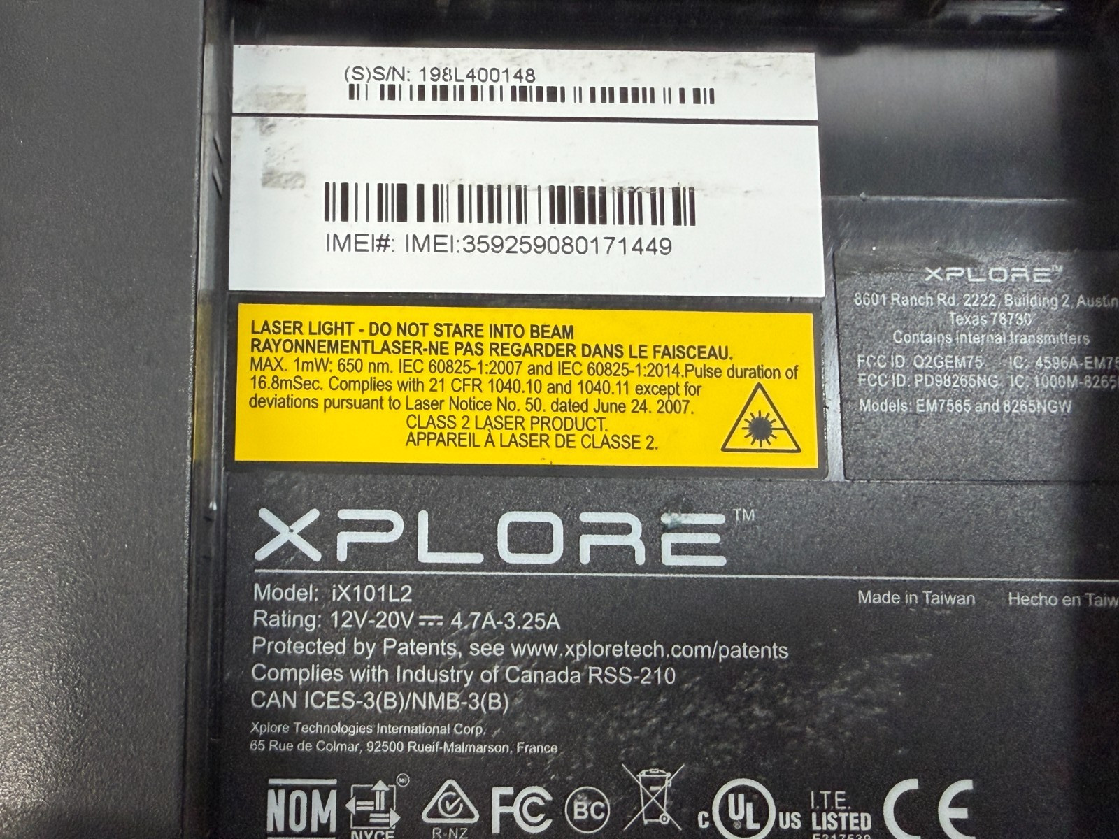 Zebra Xplore iX101L2 i5-8250U 8GB RAM 256GB M.2 Win11 Home NO AC