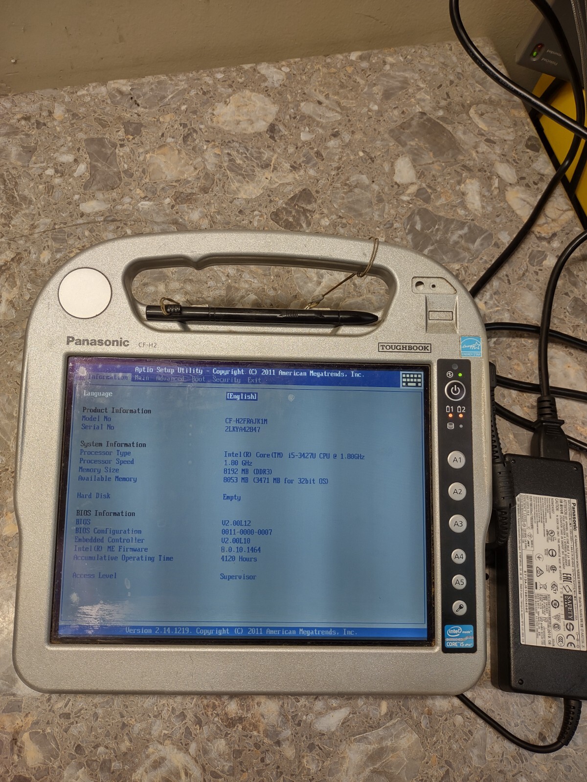 Panasonic TOUGHBOOK CF-H2 CORE i5 3427U vPRO, 8GB RAM, 500GB, LOT OF 4 !!!!