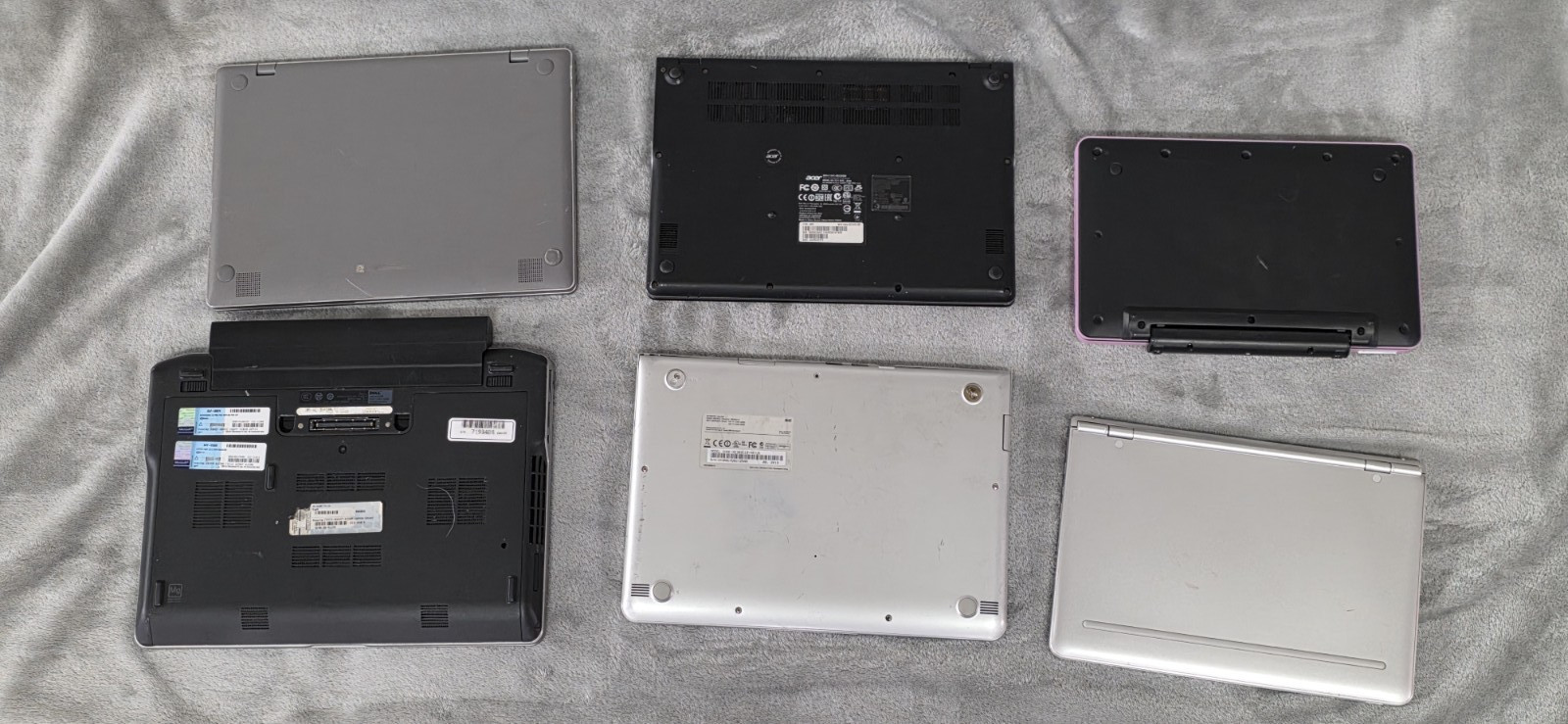 LOT OF 6 LAPTOPS/CHROMEBOOKS – SAMSUNG – DELL – ACCER- HP – RCA UNTESTED PARTS
