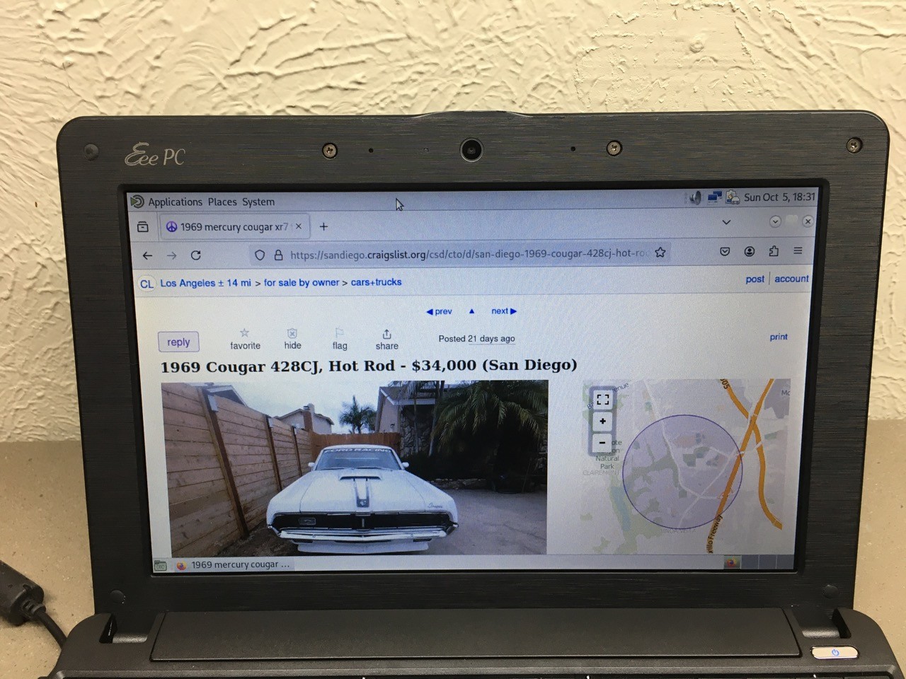 🤖 ASUS Eee PC 1001px 10.1″ LCD 1GB 1.66GHz Intel ATOM N450 160GB HD Debian 13