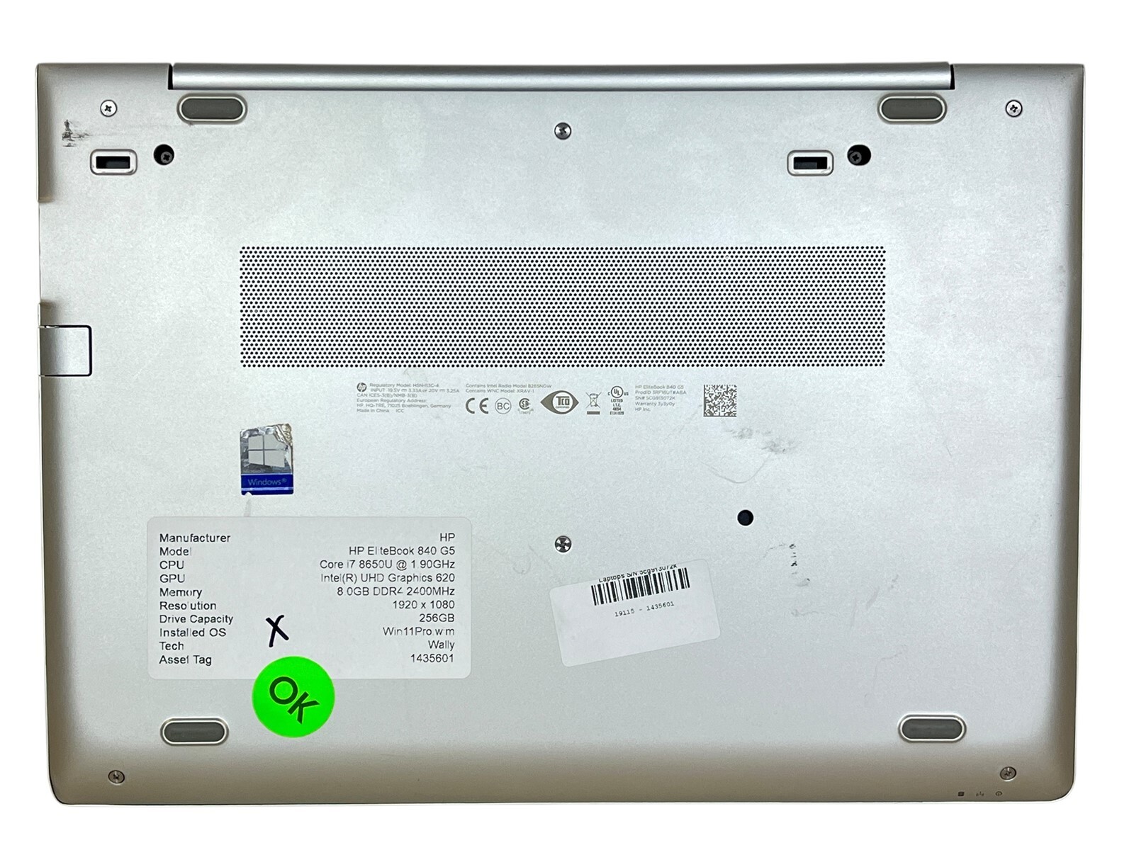 HP EliteBook 840 G5 i7-8650U 1.90GHz 8GB DDR4 256GB SSD WIN11PRO 14″ PC Laptop