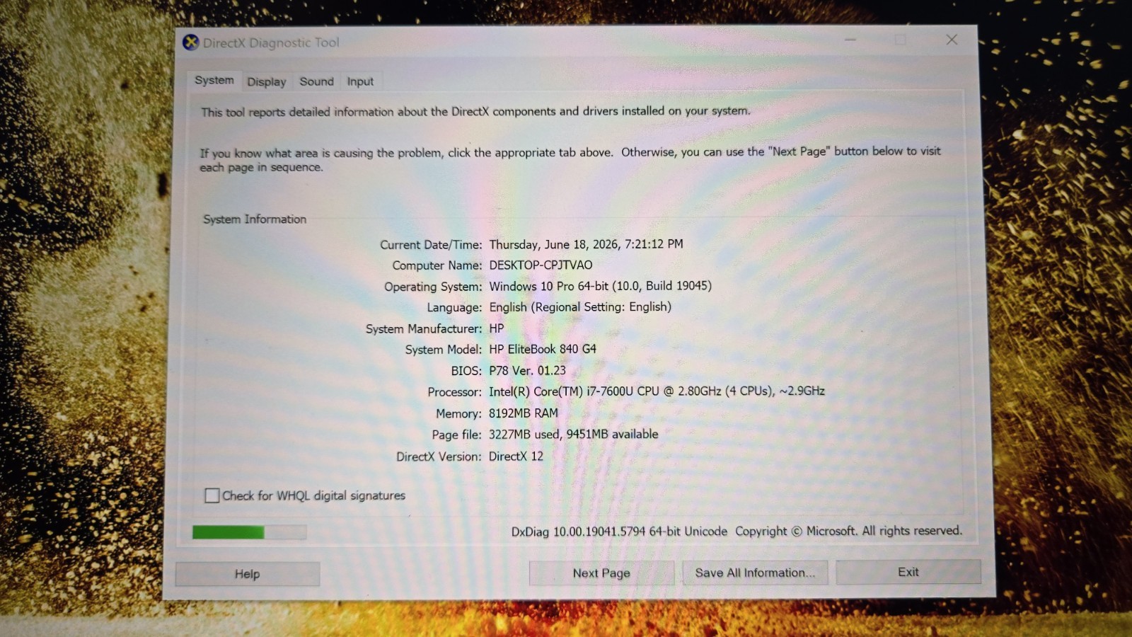 HP EliteBook 840 G4 i7-7600U @ 2.80 No HDD/OS *PARTS*