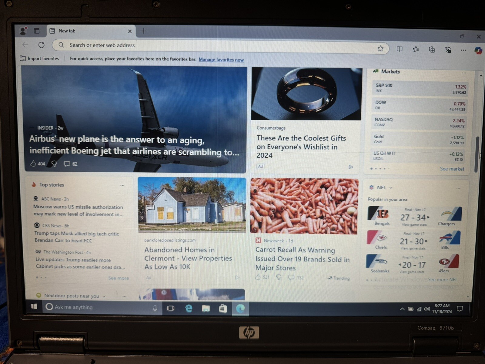 HP 6710b 15.4”, Win10pro, Intel C2D 2.20, 150 GB, 2.5 GB, DVD-RW, Wifi, #004