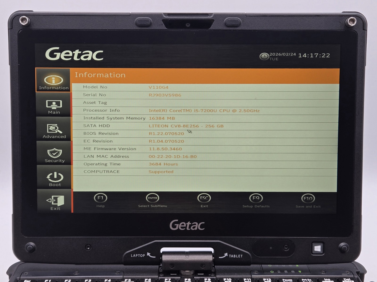 Getac V110G4 2-in-1 11″ HD Touch I5-7200U 256GB SSD 16GB W10P Backlit *READ*