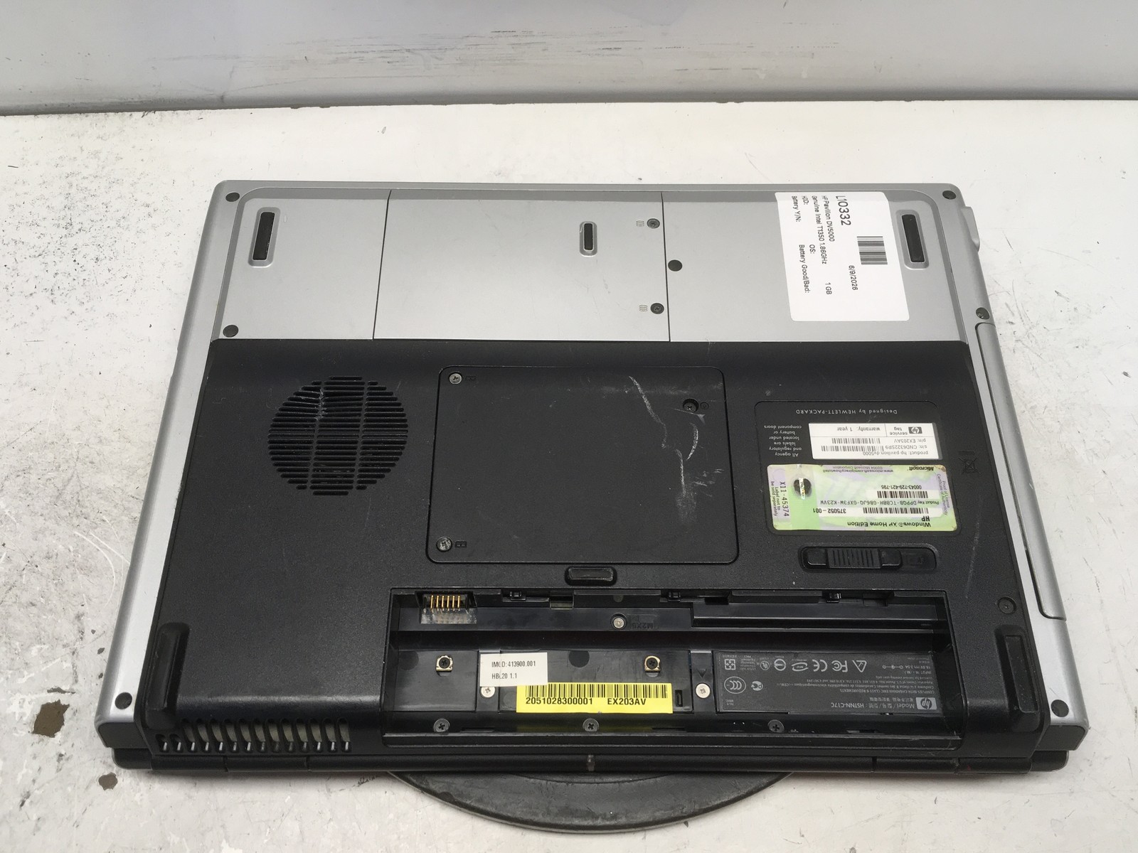 HP Pavilion DV5000 Intel Core 2 Duo T1350 1.86GHz 1 GB NO HDD No Batt