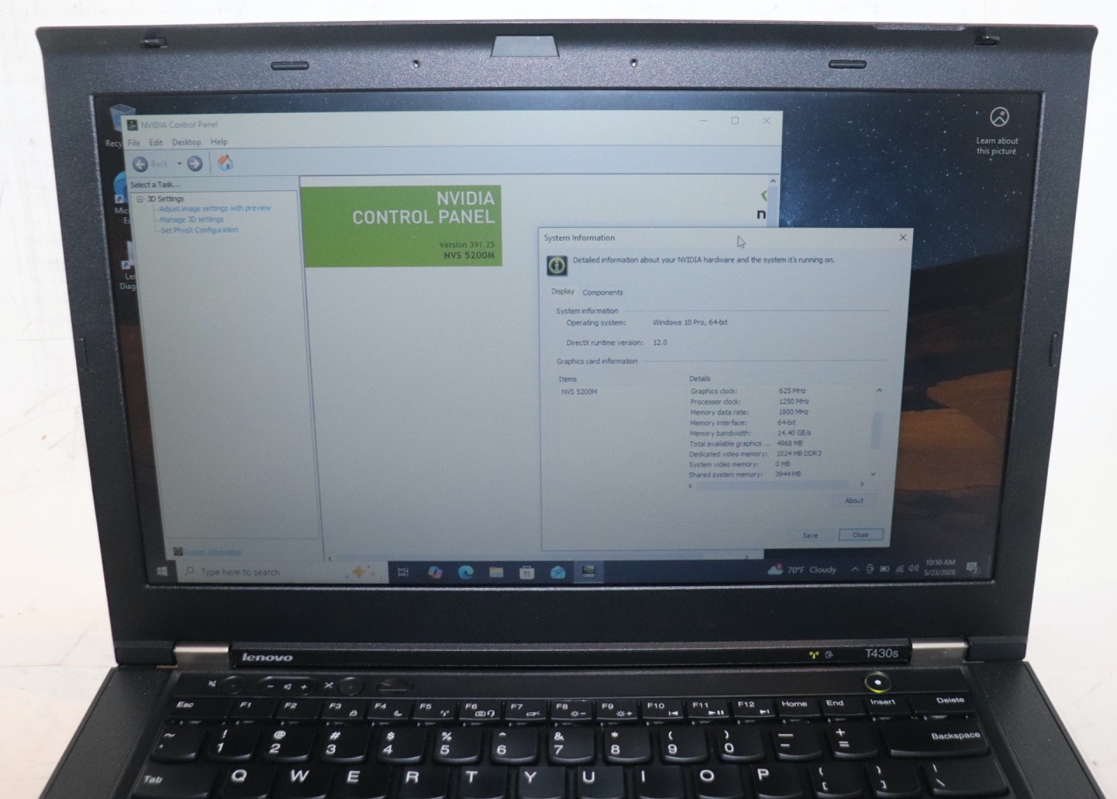 Lenovo ThinkPad T430s|Core i7@2.90 GHz|8GB RAM|256GB SSD|WIN10. PROF|Nvidia