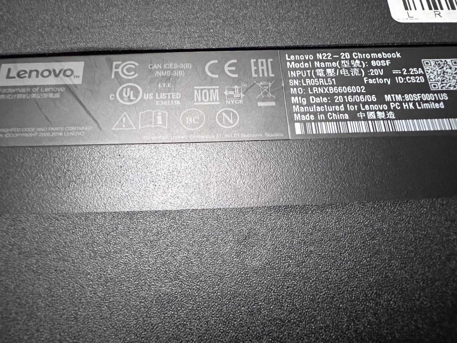 Lot of 2 Defective Chromebooks HP 11 G5 TPN-Q151 Intel Celeron + Lenovo 80SF